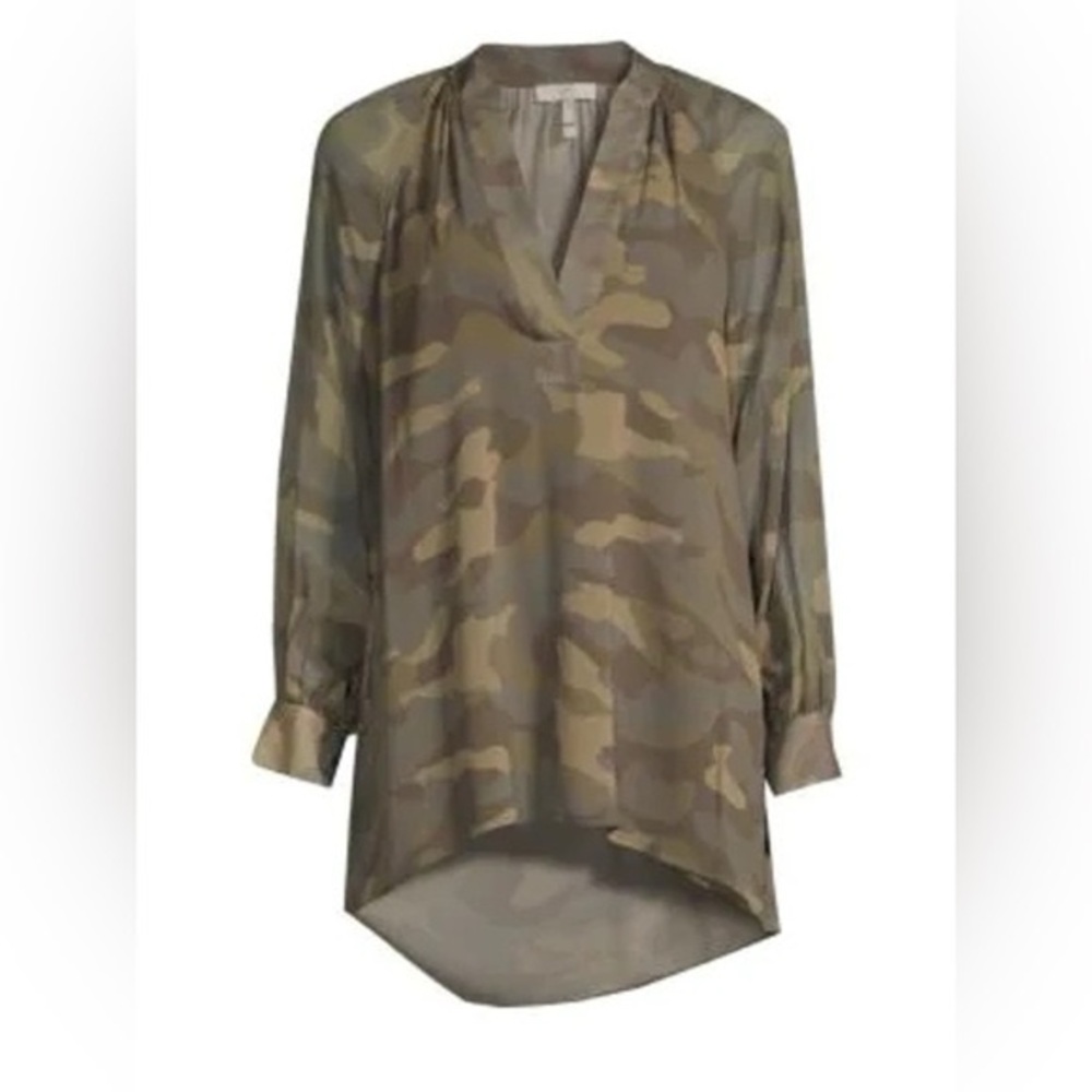 Joie Camo Rinah Tunic Blouse in Fatigue